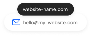 Graphic depicting contact information: website-name.com and hello@my-website.com. The design uses a stylized cloud shape.